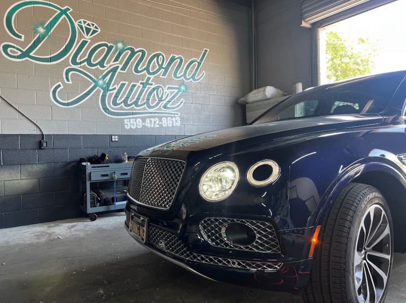 Bentley at Diamond Autoz shop